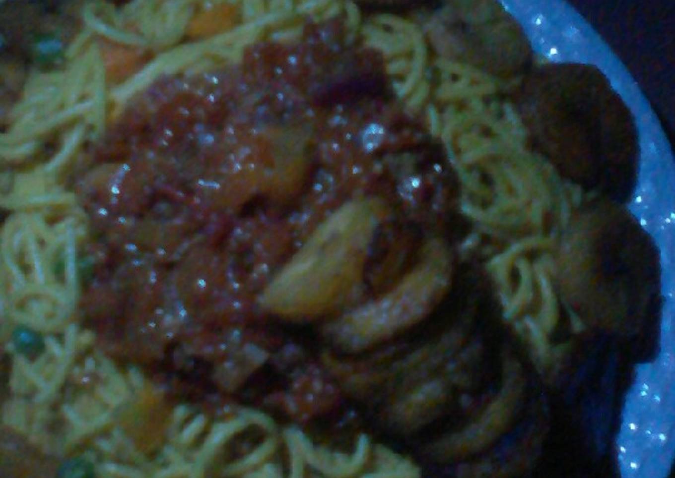 Delicious spaghetti nd fried plantain