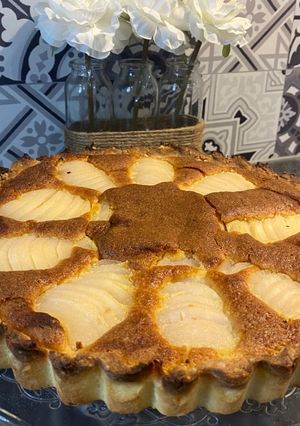 Une photo de Tarte aux poires amandine