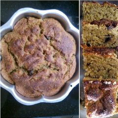 A picture of Anuradha's Anjeer/Figs and Rawa/Semolina cake.