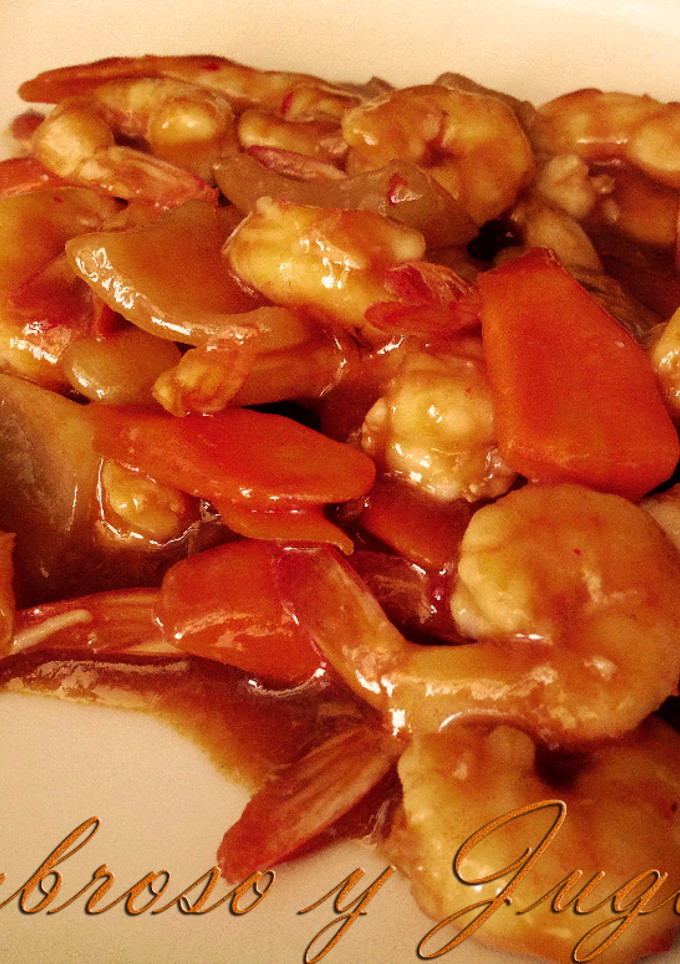 Una foto de Gambas picantes al estilo chino