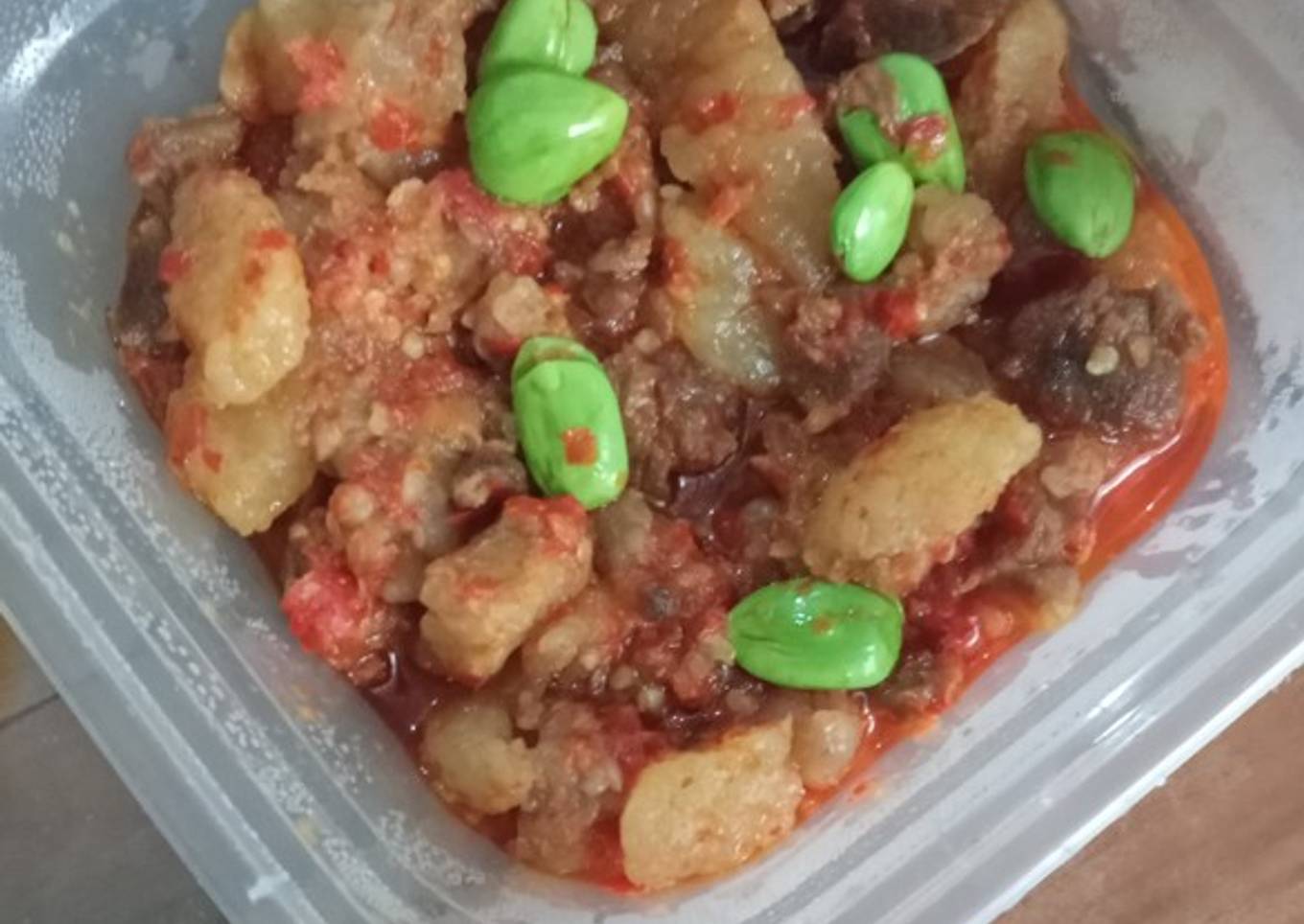 Tetelan pedas tabur petai