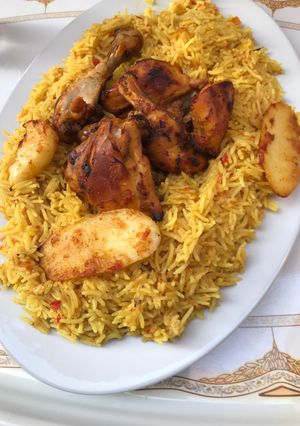 صورة لوصفة رز بخاري بالدجاج