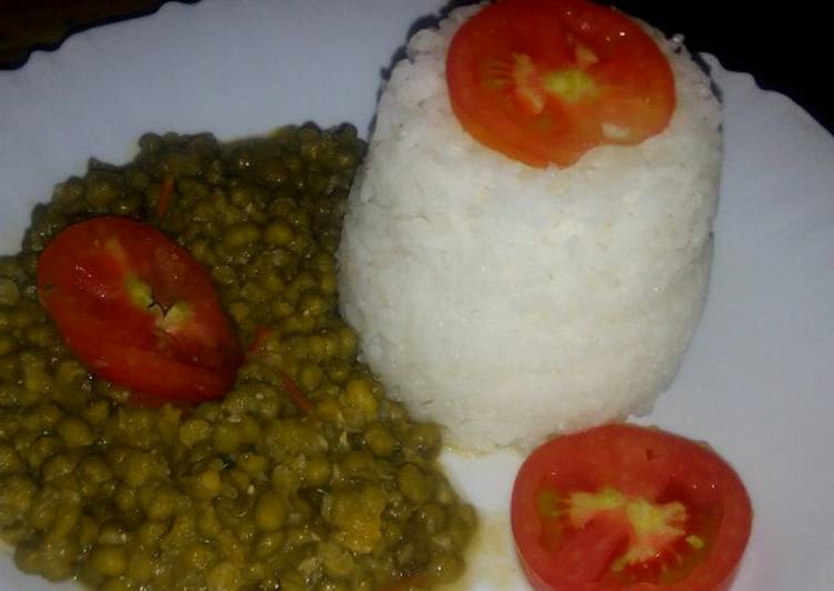 How to Quick At Home White rice &amp; ndengu stew