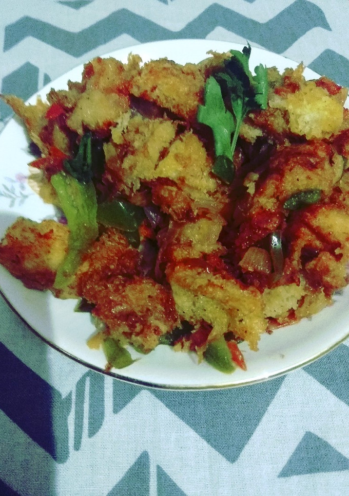 लेफ्ट ओवर ब्रेड का पास्ता(leftover bread ka pasta recipe in Hindi) रेसिपी मुख्य फोटो