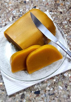 Una foto de 🍠 Dulce de batata casero a la vainilla 🍠 con gelatina sin sabor