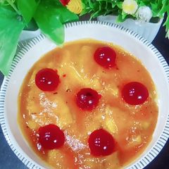 A picture of Orange jelly custard.