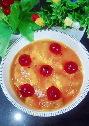 A picture of Orange jelly custard.
