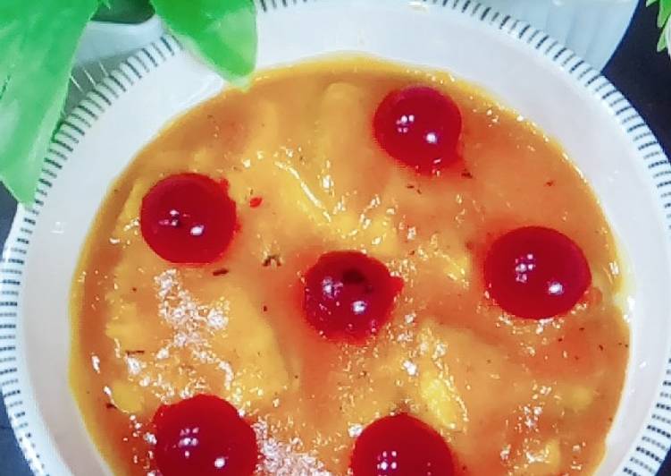 Orange jelly custard