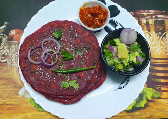 Beetroot & Sesame Paratha Recipe by Kumkum Chatterjee - Cookpad