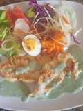 Churrasquitos de pollo con salsa de albahaca. #delantaldorado
