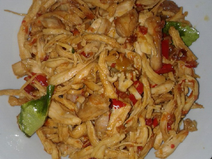 Cara Gampang Membuat Ayam suwir pedas manis Anti Gagal