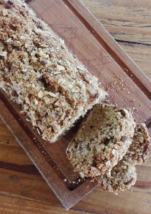 Una foto de Budín integral de coco y nueces
