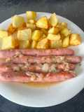 Salchichas frescas en salsa
