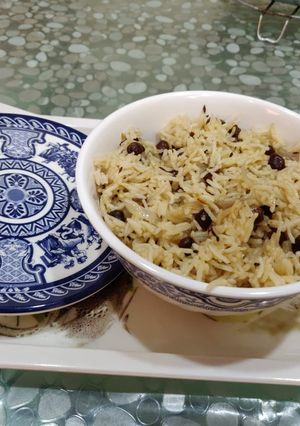 A picture of Black chana rice.