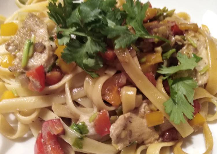 Step-by-Step Guide to Make Super Quick Homemade Fettuccine chicken/ tofu with tequila