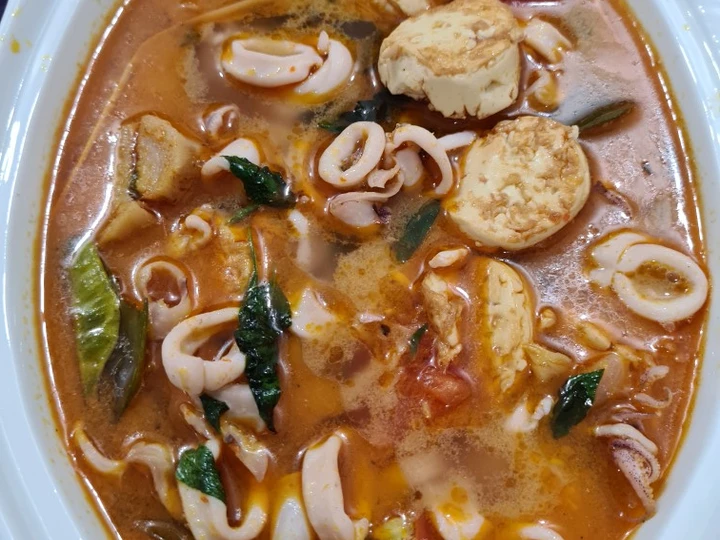 Cara Gampang Membikin Resep Asem pedas cumi tofu yang  Bikin Ketagihan Anti Ribet, Mantap Sekali