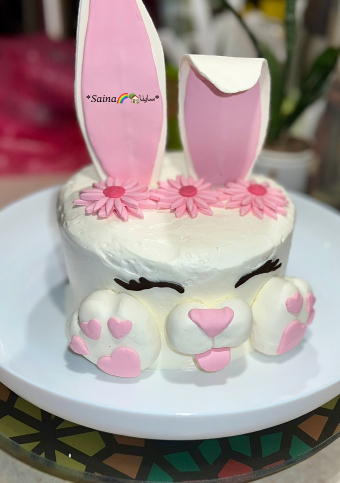 عکسی از دستور کیک تولد دخترانه 🐰Bunny Birthday cake