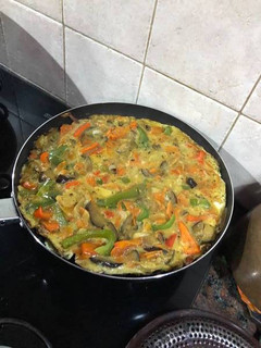 Una foto de Wok de vegetales/Tortilla de vegetales