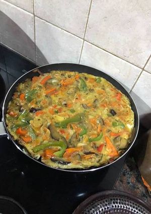 Una foto de Wok de vegetales/Tortilla de vegetales