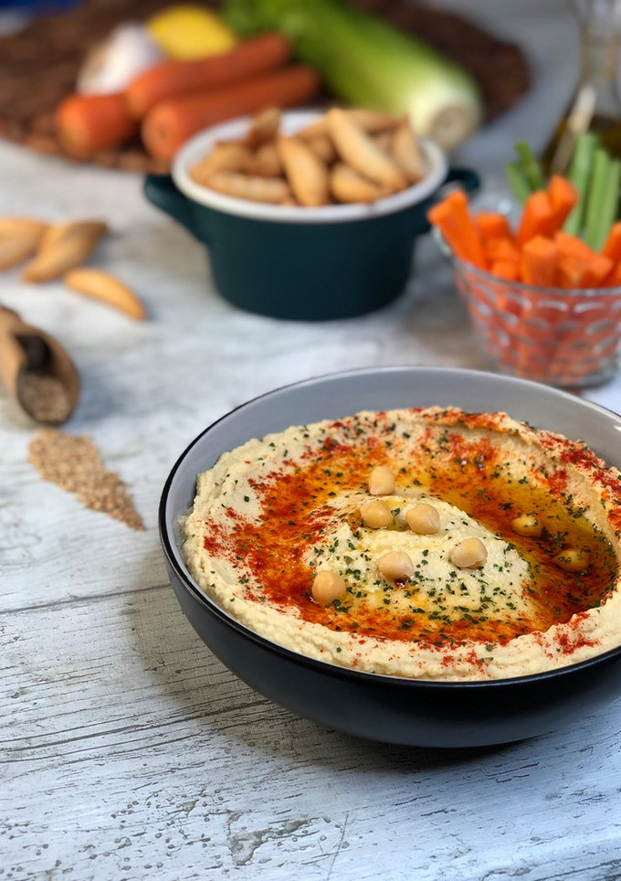 Una foto de Hummus de garbanzos