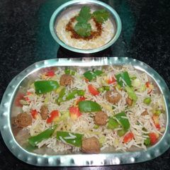 A picture of Healthy vegetable soybean pulao.