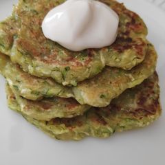 Zucchini fritters A picture of Zucchini fritters.
