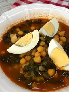 Una foto de Potaje de garbanzos y judías