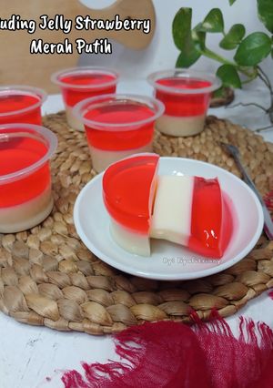 Foto resep Puding Jelly Strawberry Merah Putih