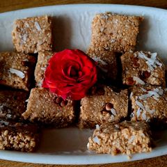 Sesame seeds and nuts burfi A picture of Sesame seeds and nuts burfi.