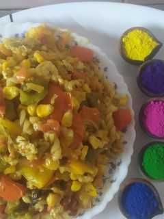কালারফুল পাস্তা (colourful pasta recipe in Bengali) রেসিপির প্রধান ছবি