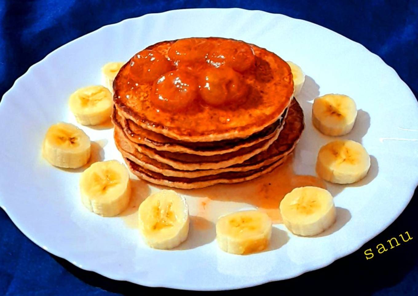 Banana Oats Pancake with Caramelized Banana