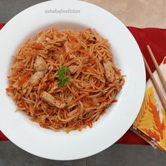 Spicy Chicken Spaghetti🍜🇦🇺 A picture of Spicy Chicken Spaghetti🍜🇦🇺.