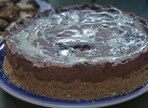 Una foto de Torta de queso Mascarpone y queso Philadelphia y chocolate