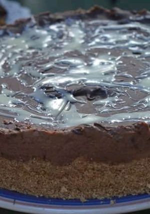 Una foto de Torta de queso Mascarpone y queso Philadelphia y chocolate