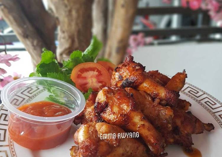 Cara Menyiapkan Honey spicy chicken wings /ayam goreng madu Kekinian