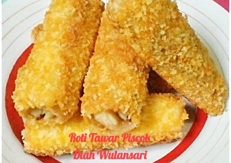 Resep Roti Tawar krispi piscok Anti Gagal