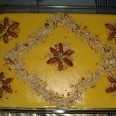 A picture of HOMEMADE Mango almond custard.