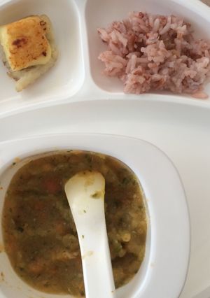 Foto resep Mpasi 8 bulan (steam nila panggang, bubur sayur)