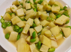 清淡家常茭白炒毛豆 的食譜成品照片