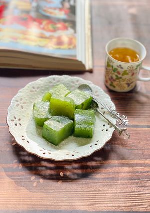 Hình của món Bánh Mochi Bột Sắn Dây Trà Xanh.