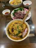 Mì gói ăn với mực và rau muống siu ngonnnn