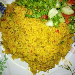 A picture of My signature jollof rice.