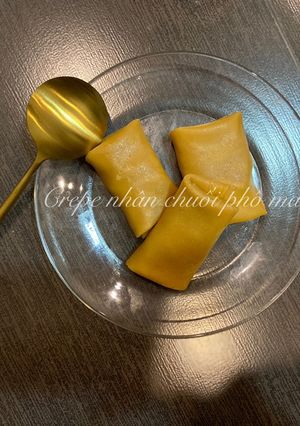 Hình của món Bánh crepe nhân chuối phô mai - ăn dặm.