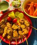 ไก่ Tikka Skewers🍗/มิ้นต์ Sauce🍵/อาจาด🥒/Nacho Party Set🎉🍋(Chicken Tikka with mint Sauce🌶️🧄)