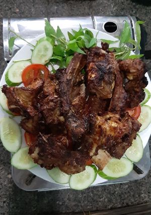Hình của món Sườn bê nướng muối ớt.