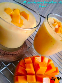 Foto resep Mango-Banana Smoothies with Yogurt
