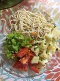 Boiled Potatoes Provençal Style with Tomato, Carrot, and Lettuce