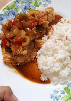 Foto resep Chicken crispy saus black pepper