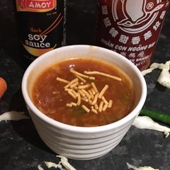Hot and sour soup A picture of Hot and sour soup.