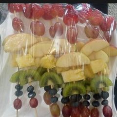 A picture of Fruit skewers.